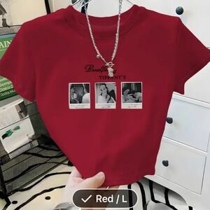 ♥️ Unbranded 'Breakfast at Tiffany's' Graphic Crop Tee